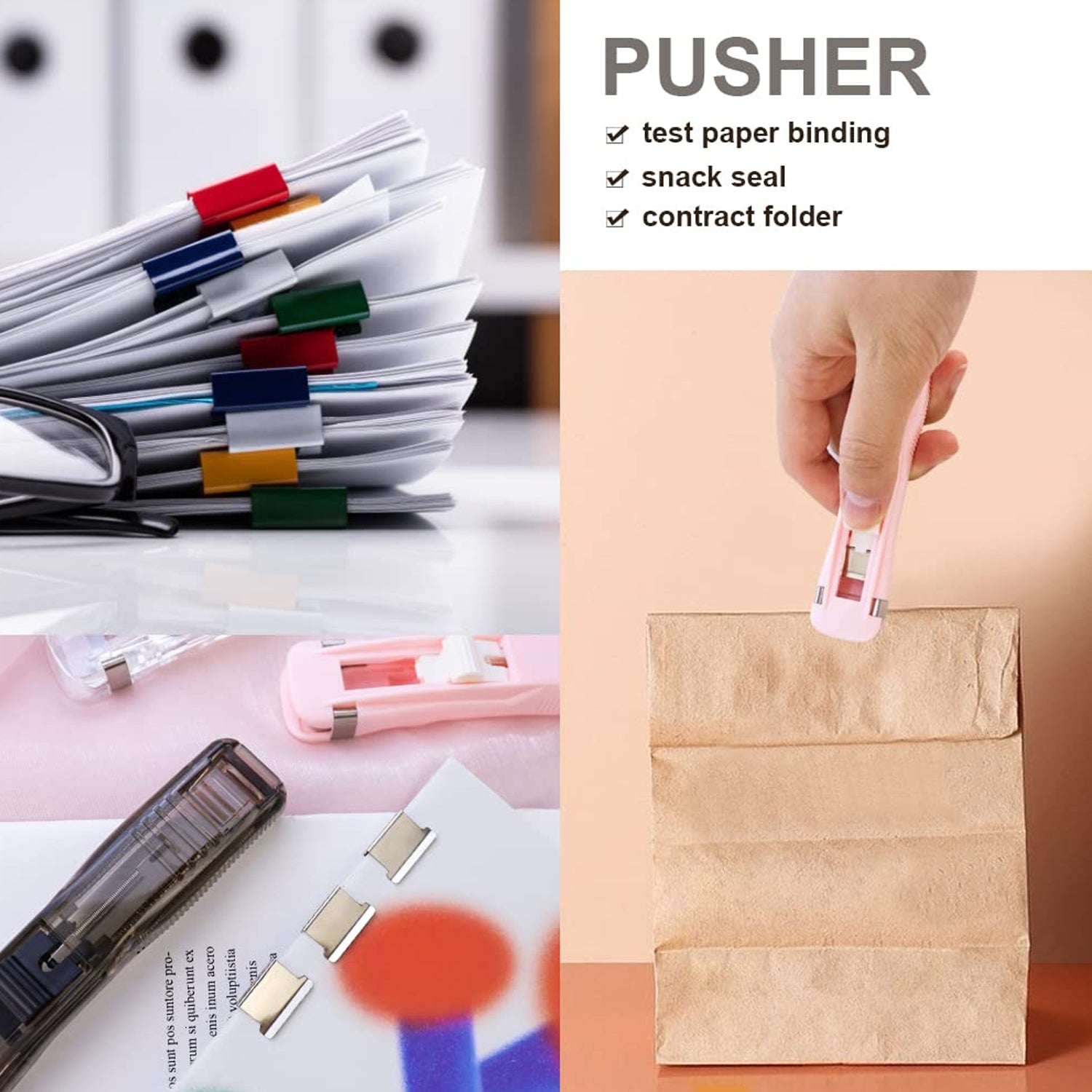 Portable Paper Clamp With 8 Pcs Clip Dispenser Handheld Paper Fast Clam (1 Set) Portable Paper Clamp With 8 Pcs Clip Dispenser Handheld Paper Fast Clam (1 Set)